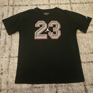 Jordan Black T-Shirt with Red and Gray '23' Design